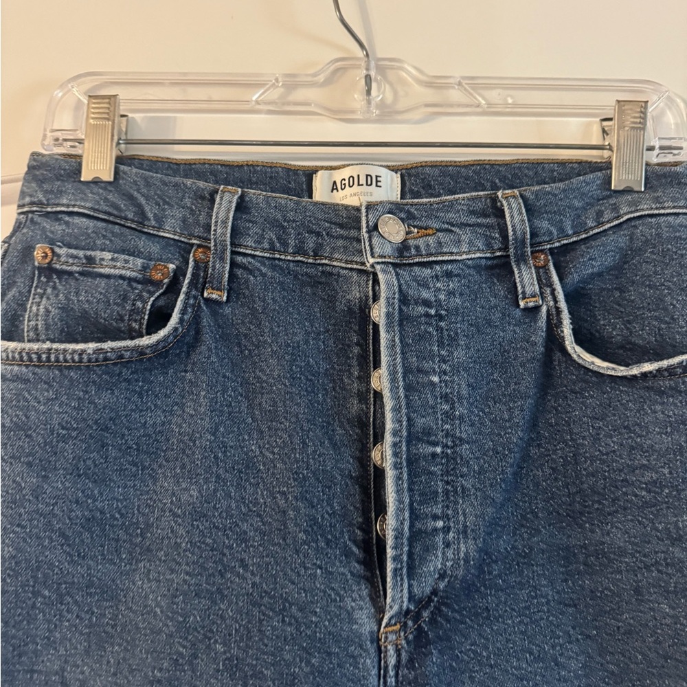 Agolde Women's Riley Blue Jeans - Picture 2 of 5